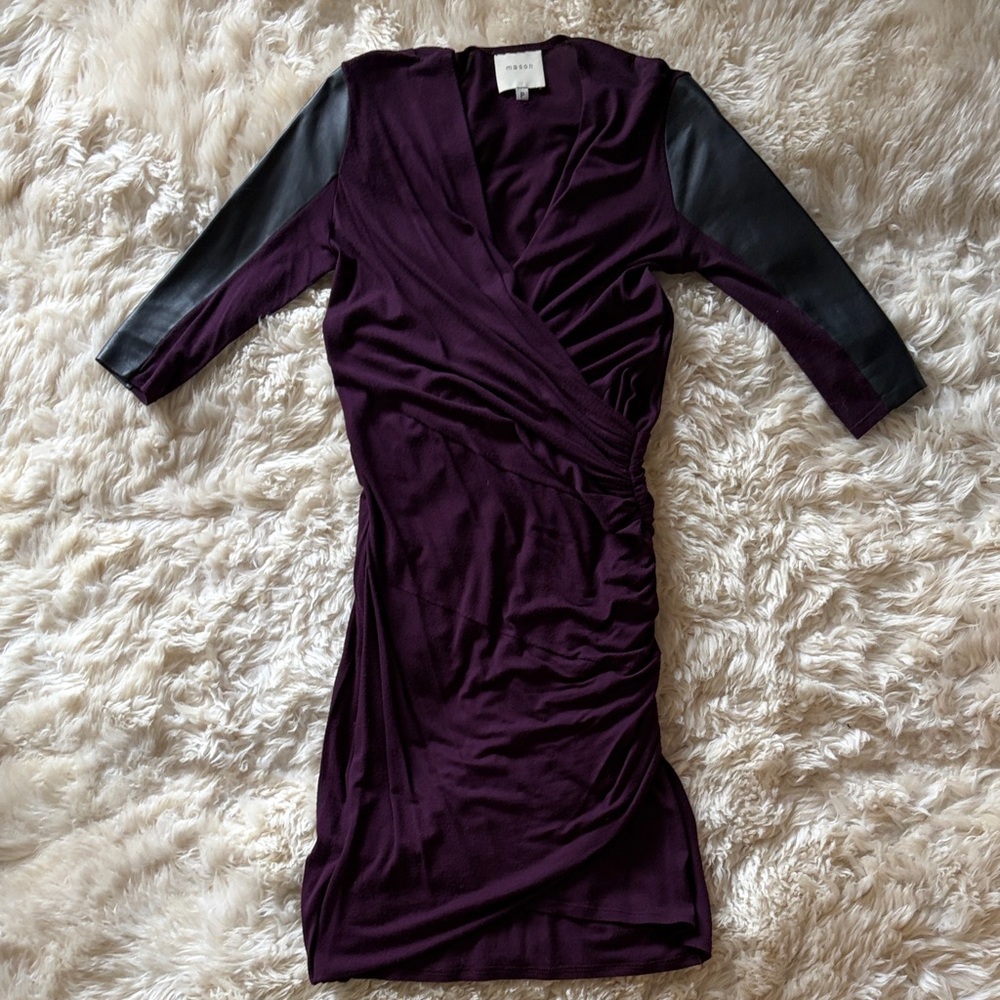 Mason Purple Dress with Black Sleeves
